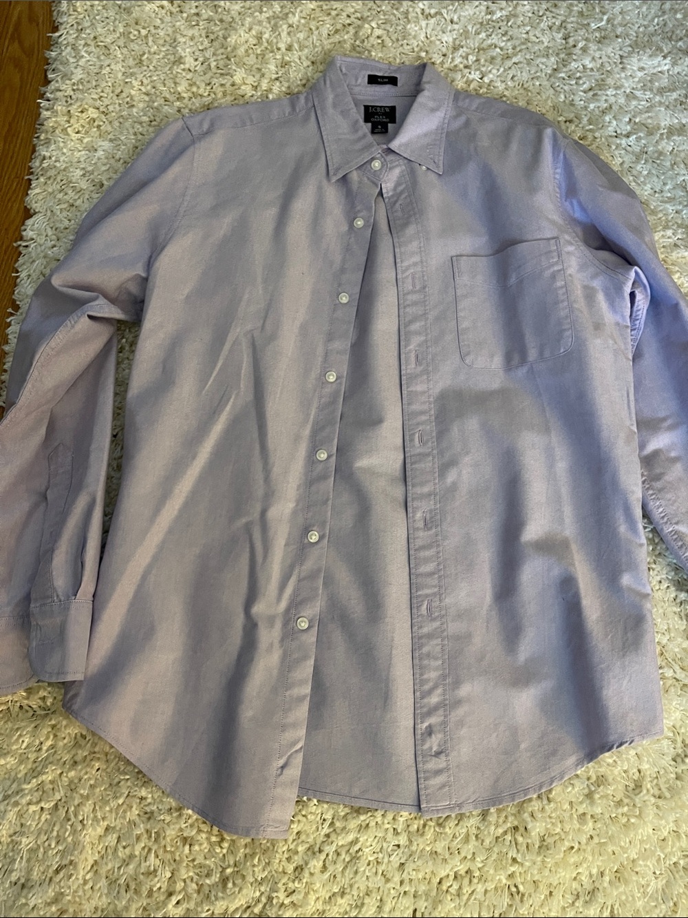 J. Crew Men's Button-Down Dress Shirt in Light Lavender